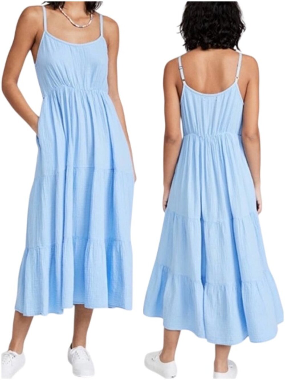 Xirena Ali Dress in Clear Skies size S small - FLAWED - light blue tank midi